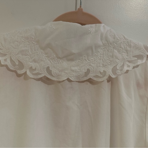 Vintage Mr. Witt lace collar button down white fancy shirt excellent condition - Picture 9 of 11